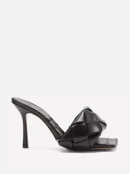 Кожаные сабо lido 90 intrecciato Bottega Veneta, черный