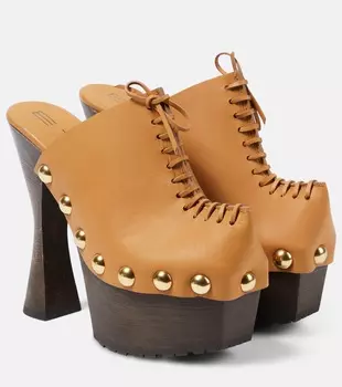 Кожаные сабо plateau 90 Etro, коричневый