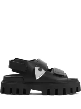 Кожаные сандалии Alexander McQueen, черный