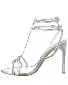 Кожаные сандалии Alexandre Birman Martina Crystal 100, серебро