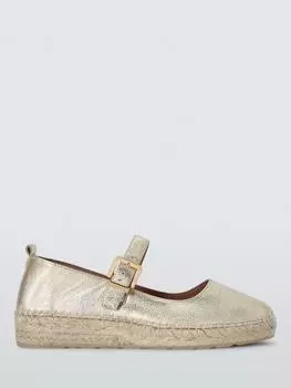 Кожаные сандалии-эспадрильи mary jane с квадратным носком noa John Lewis, золотой