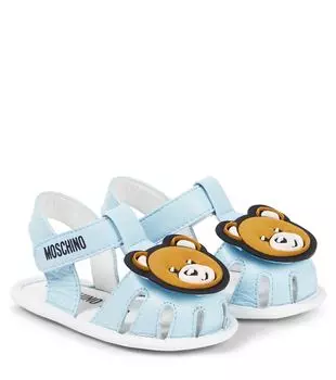 Кожаные сандалии Baby Teddy Bear Moschino, синий
