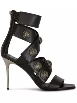 Кожаные сандалии Balmain, черный