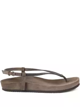 Кожаные сандалии Brunello Cucinelli, коричневый