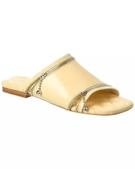 Кожаные сандалии Burberry Peep, цвет Daffodil