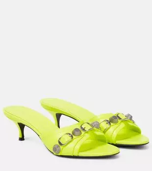 Кожаные сандалии cagole Balenciaga, желтый