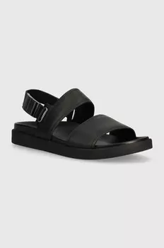 Кожаные сандалии Calvin Klein BACK STRAP W/ ICONIC TLAQUE, черный