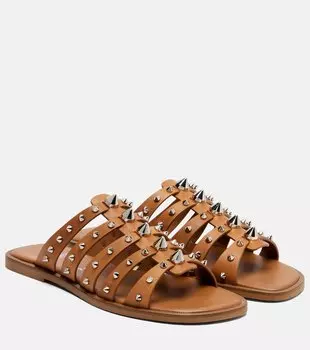 Кожаные сандалии Charja с шипами Christian Louboutin, Terra/Lin Terra