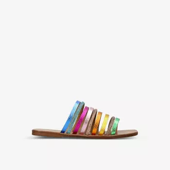 Кожаные сандалии Daisy Rainbow с металлизированной отделкой кристаллами Kurt Geiger London, цвет metal comb