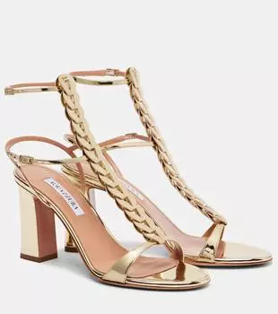 Кожаные сандалии Destiny Gladiator 85 Aquazzura, Soft Gold