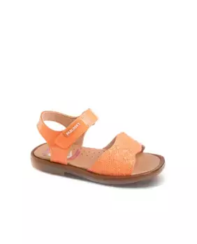 Кожаные сандалии для девочек на застежке-липучке Pablosky, оранжевый