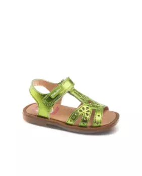 Кожаные сандалии для девочек на застежке-липучке Pablosky, зеленый