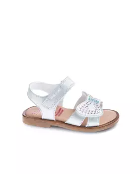 Кожаные сандалии для девочек на застежке-липучке Pablosky, белый