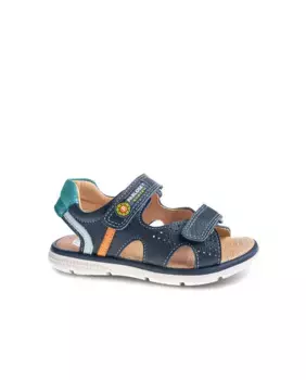 Кожаные сандалии для мальчика на застежке-липучке Pablosky, темно-синий