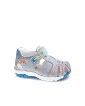 Кожаные сандалии для маленьких мальчиков с застежкой-липучкой Pablosky, серый