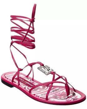 Кожаные сандалии Dolce & Gabbana с ремешками, красный