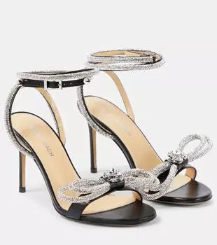 Кожаные сандалии double bow 95 Mach & Mach, черный