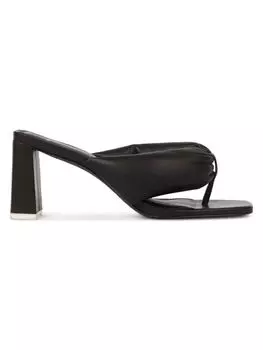 Кожаные сандалии Drew на блочном каблуке Black Suede Studio, черный