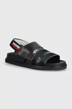 Кожаные сандалии ELEVATED STRAPPY SANDAL Tommy Hilfiger, темно-синий