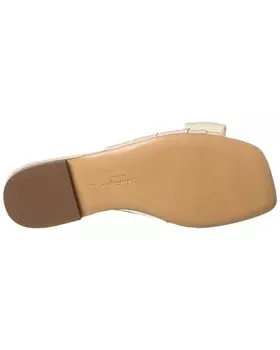 Кожаные сандалии Ferragamo с мягкой подкладкой и бантом Vara Salvatore Ferragamo, белый