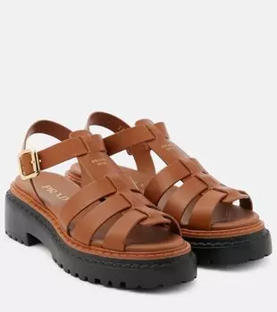 Кожаные сандалии Fisherman Prada, Cuoio 1