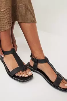 Кожаные сандалии Forever Comfort с Т-образным ремешком Next, черный