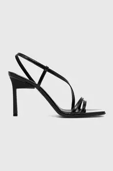 Кожаные сандалии GEO STILETTO ASY SAN Calvin Klein, черный