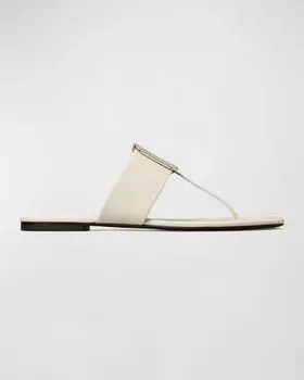 Кожаные сандалии Georgia с ремешками с логотипом Tory Burch, цвет Light Cream