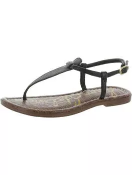 Кожаные сандалии Gigi Kids Girls Little Kid с Т-образным ремешком Sam Edelman, цвет Black Leather