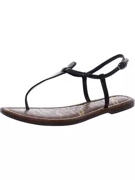 Кожаные сандалии Gigi Kids Girls Little Kid с Т-образным ремешком Sam Edelman, цвет Black Patent