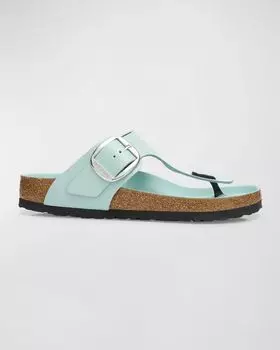 Кожаные сандалии Giza с ремешками с пряжкой BIRKENSTOCK, цвет Surf Green