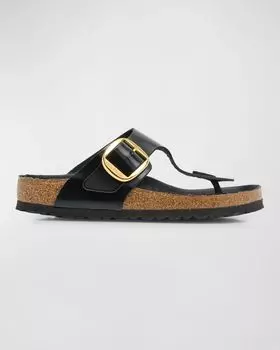 Кожаные сандалии Giza с ремешками с пряжкой BIRKENSTOCK, цвет Black