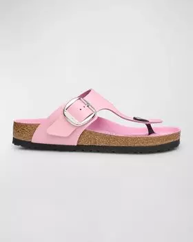 Кожаные сандалии Giza с ремешками с пряжкой BIRKENSTOCK, цвет Fondant Pink