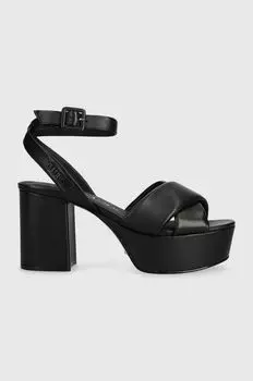 Кожаные сандалии Guess, черный