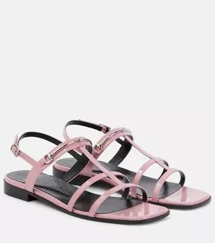 Кожаные сандалии horsebit Gucci, розовый