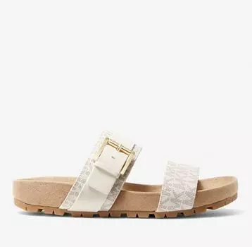 Кожаные сандалии и логотип Michael Kors Michael Mylah Logo and Leather, белый