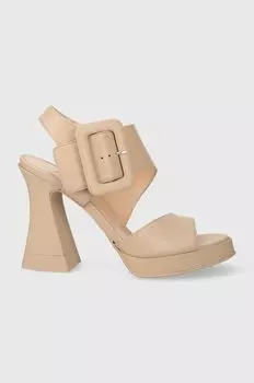 Кожаные сандалии JANIS AGL, бежевый
