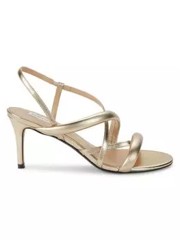 Кожаные сандалии Jeanne с ремешками Saks Fifth Avenue, золото