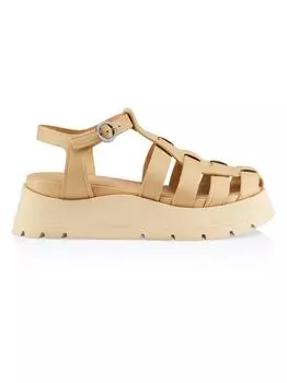 Кожаные сандалии Kate Fisherman с выступом на подошве 3.1 Phillip Lim, бежевый