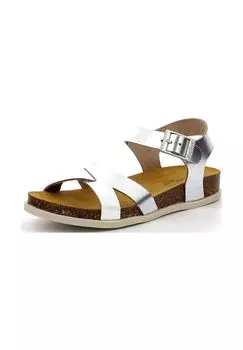 Кожаные сандалии KicKers, серебро