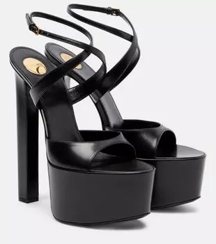 Кожаные сандалии Kika 180 на платформе Saint Laurent, Antique Brown