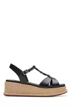 Кожаные сандалии Kimmei с декоративными вставками Clarks, черный