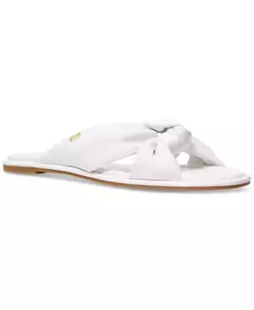 Кожаные сандалии Knotted Slide Casual Michael Kors, белый