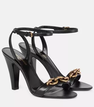 Кожаные сандалии Le Maillon 95 Saint Laurent, черный