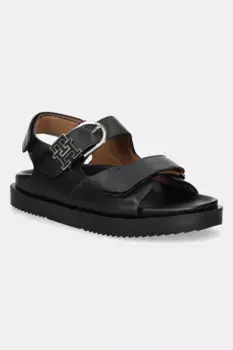 Кожаные сандалии LEATHER SPORTY SANDAL Tommy Hilfiger, черный
