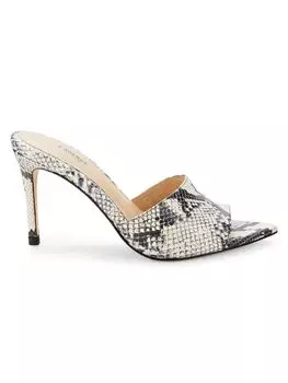 Кожаные сандалии Lolita IV цвета металлик золотистого цвета L'Agence, цвет Black White Snake