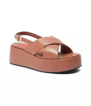 Кожаные сандалии Love Moschino, коричневый