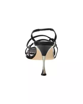 Кожаные сандалии Manolo Blahnik Licenzata 90 с ремешком на пятке, черный