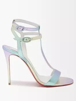 Кожаные сандалии mara 100 Christian Louboutin, серебряный