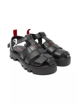 Кожаные сандалии Marni Kids, черный